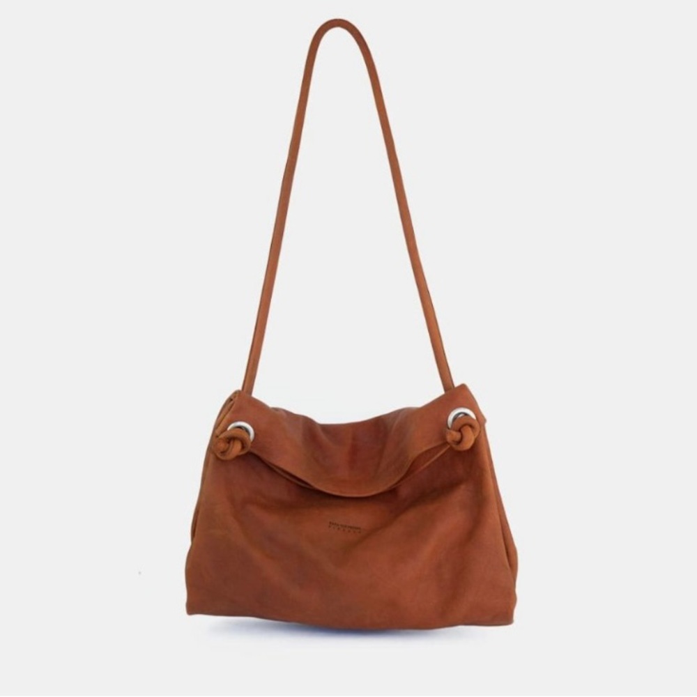 Kara Van Petrol Firenze Carloforte Shoulder Bag in Dark Brown